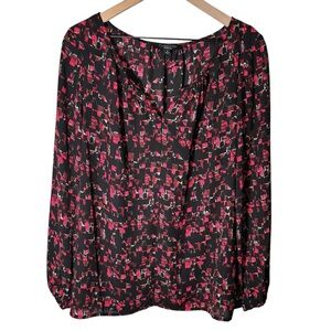 Thakoon For Designation Iconic Print Blouse Size Large Peasant Office Workwear